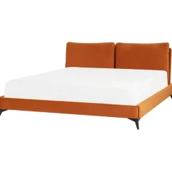 MELLE - Tweepersoonsbed - Oranje - 180 x 200 cm - Fluweel