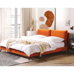 MELLE - Tweepersoonsbed - Oranje - 180 x 200 cm - Fluweel