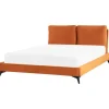 MELLE - Tweepersoonsbed - Oranje - 160 x 200 cm - Fluweel