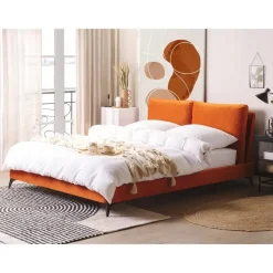 MELLE - Tweepersoonsbed - Oranje - 160 x 200 cm - Fluweel