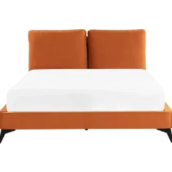 MELLE - Tweepersoonsbed - Oranje - 160 x 200 cm - Fluweel