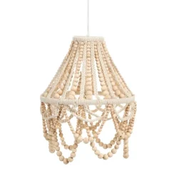 MENIK - Kroonluchter - Lichtbruin - Rubberhout