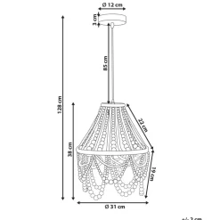 MENIK - Kroonluchter - Lichtbruin - Rubberhout