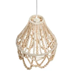 MENIK - Kroonluchter - Lichtbruin - Rubberhout