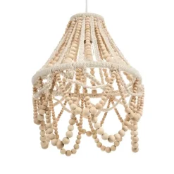 MENIK - Kroonluchter - Lichtbruin - Rubberhout