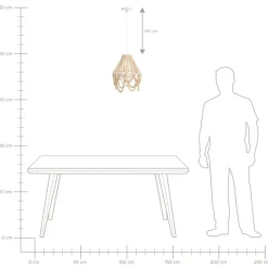 MENIK - Kroonluchter - Lichtbruin - Rubberhout