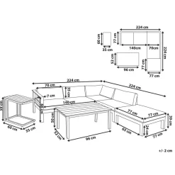 MESSINA - Loungeset voor 5 - Beige - Aluminium