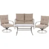 MESTRINO - Loungeset 4-zits - Beige - Staal
