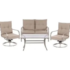 MESTRINO - Loungeset 4-zits - Beige - Staal