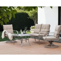 MESTRINO - Loungeset 4-zits - Beige - Staal