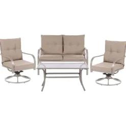 MESTRINO - Loungeset 4-zits - Beige - Staal