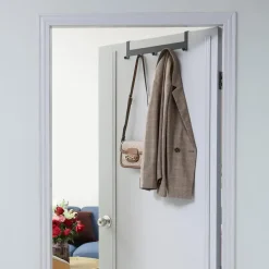 Metalen Deurkapstok Deurhanger Kapstok voor Handdoek en Kleding, Metaal, Zwart