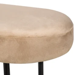 Metalen en fluwelen beige bank