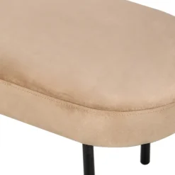 Metalen en fluwelen beige bank