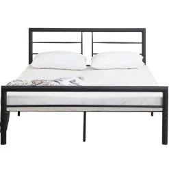 Metalen tweepersoonsbed Dixon - 140x200cm - mat zwart