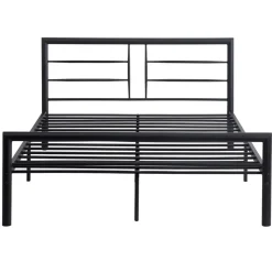 Metalen tweepersoonsbed Dixon - 140x200cm - mat zwart