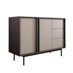 Meubella - Antigo - Dressoir - Beige/Antraciet - 123x43x87 cm