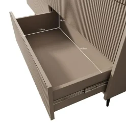 Meubella - Asty - Ladekast met 6 lades - Donker eiken - 150x41x92 cm