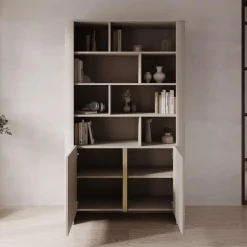Meubella - Barbados - Boekenkast - Beige - 103x39x170 cm