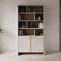Meubella - Barbados - Boekenkast - Beige - 103x39x170 cm