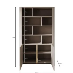 Meubella - Barbados - Boekenkast - Beige - 103x39x170 cm