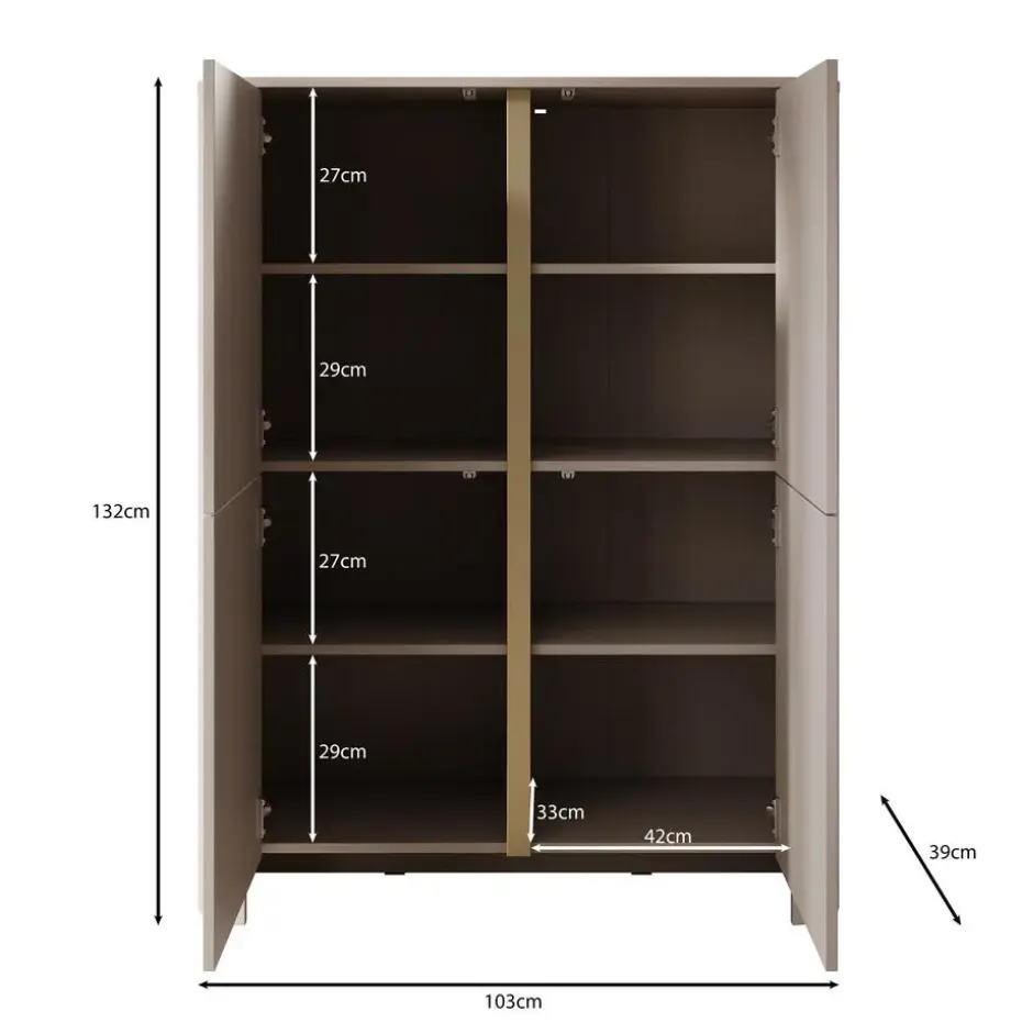 Meubella - Barbados - Dressoir - Eiken - 103x39x132 cm