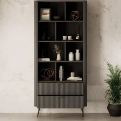 Meubella - Boekenkast Lima - Zwart - 88 cm