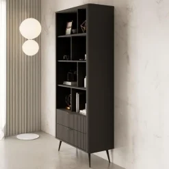 Meubella - Boekenkast Lima - Zwart - 88 cm