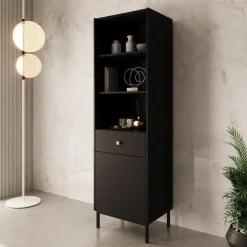 Meubella - Boekenkast Norment - Zwart - 54 cm