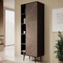 Meubella - Boekenkast Pedro - Donker eiken - Zwart eiken - 70 cm