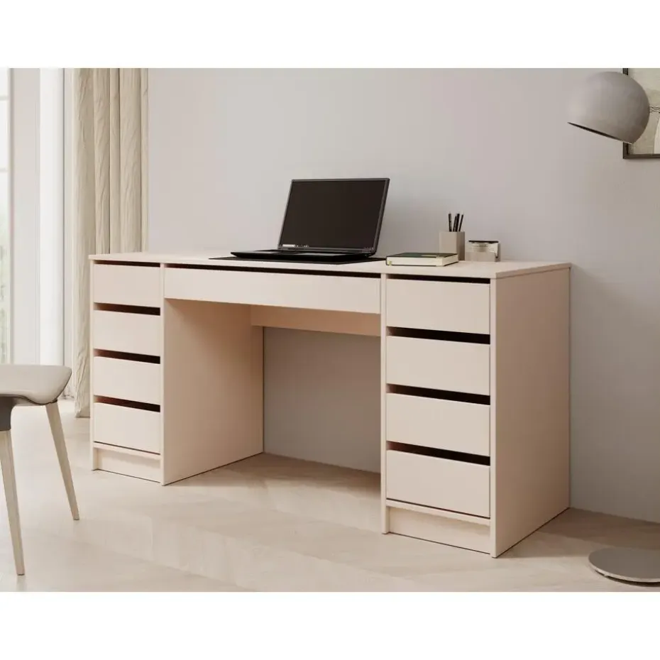 Meubella - Bureau Avio 2 - Beige - 154 cm