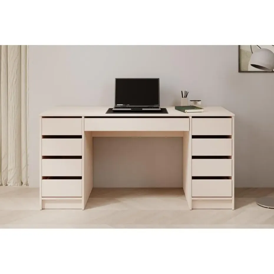 Meubella - Bureau Avio 2 - Beige - 154 cm
