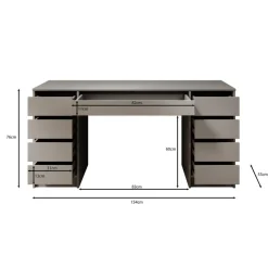 Meubella - Bureau Avio 2 - Eiken - 154 cm