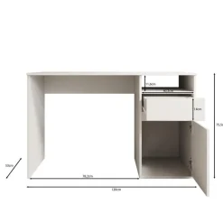 Meubella - Bureau Babot - Eiken 1 - 120 cm