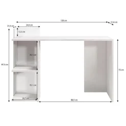 Meubella - Bureau Pierre - Zwart - 120 cm