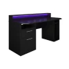 Meubella - Bureau Tamara 3 - Zwart - 160 cm - Met LED