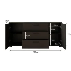 Meubella - Dressoir Betty - Eiken - 150 cm