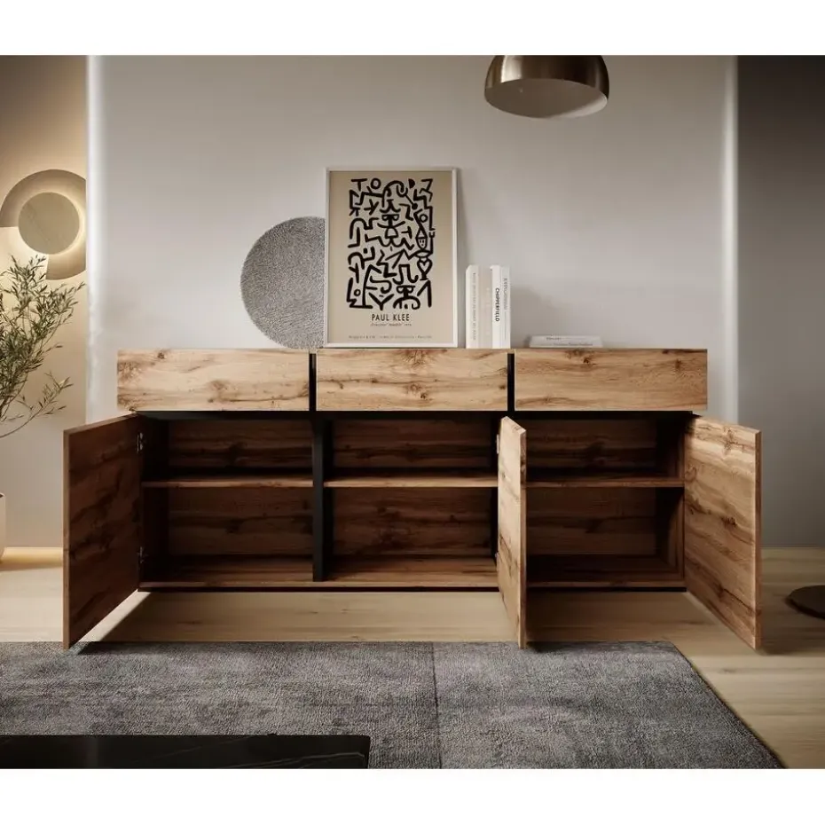 Meubella - Dressoir Cainan - Eiken - 180 cm