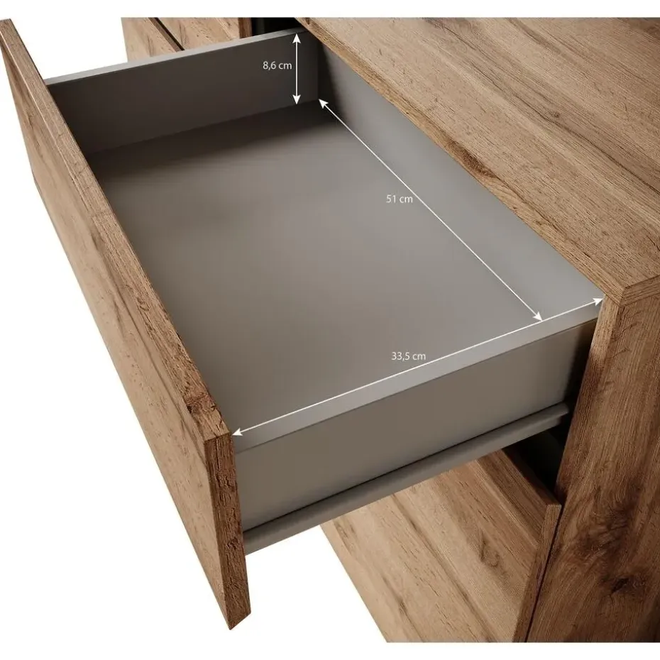 Meubella - Dressoir Cainan - Eiken - 119 cm