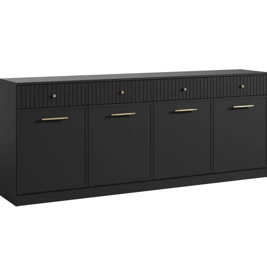 Meubella - Dressoir Dream - Zwart - 200 cm