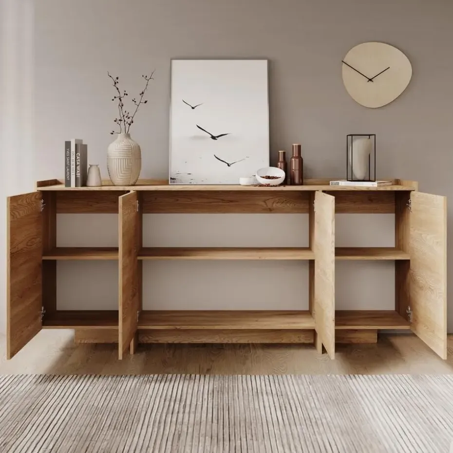 Meubella - Dressoir Jaxon - Eiken - 200 cm