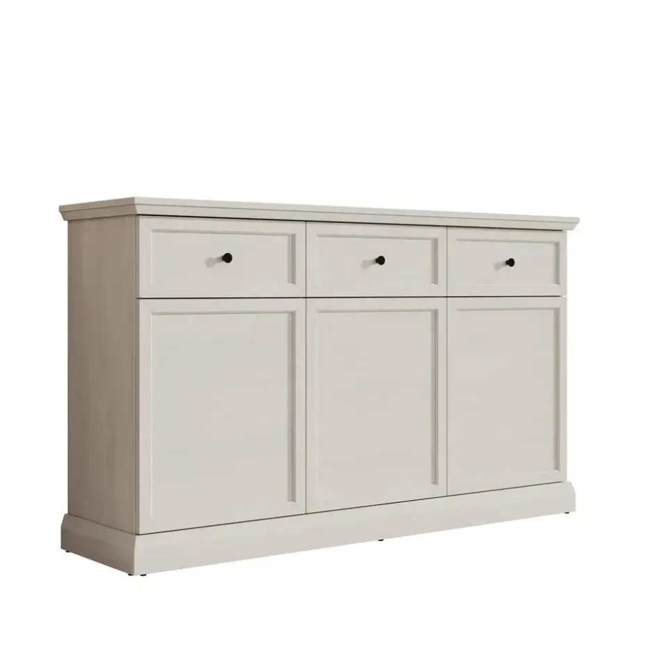 Meubella - Dressoir Leroy - Wit eiken - 146 cm