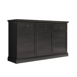 Meubella - Dressoir Leroy - Zwart eiken - 146 cm