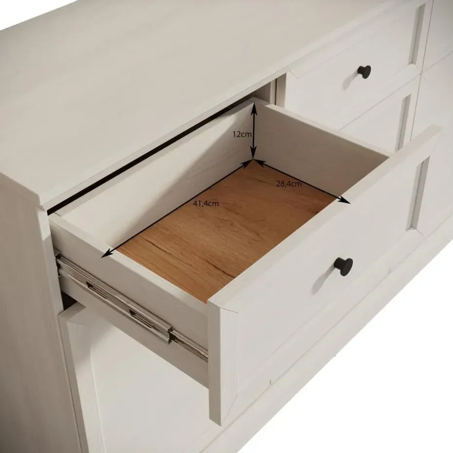 Meubella - Dressoir Leroy - Zwart eiken - 146 cm