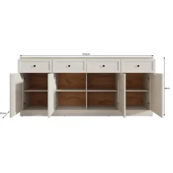 Meubella - Dressoir Leroy - Wit eiken - 193 cm