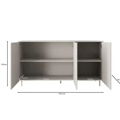 Meubella - Dressoir Malvare - Wit - 150 cm