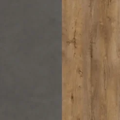 Meubella - Dressoir Monaco - Eiken - Grijs - 140 cm - Met glas