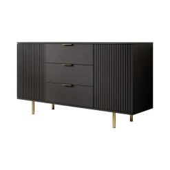 Meubella - Dressoir Nicola - Mat zwart - 150 cm