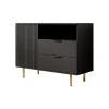 Meubella - Dressoir Nicola - Mat zwart - 107 cm