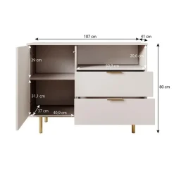 Meubella - Dressoir Nicola - Mat zwart - 107 cm